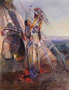 Charles M Russell Sun Worship in Montana painting